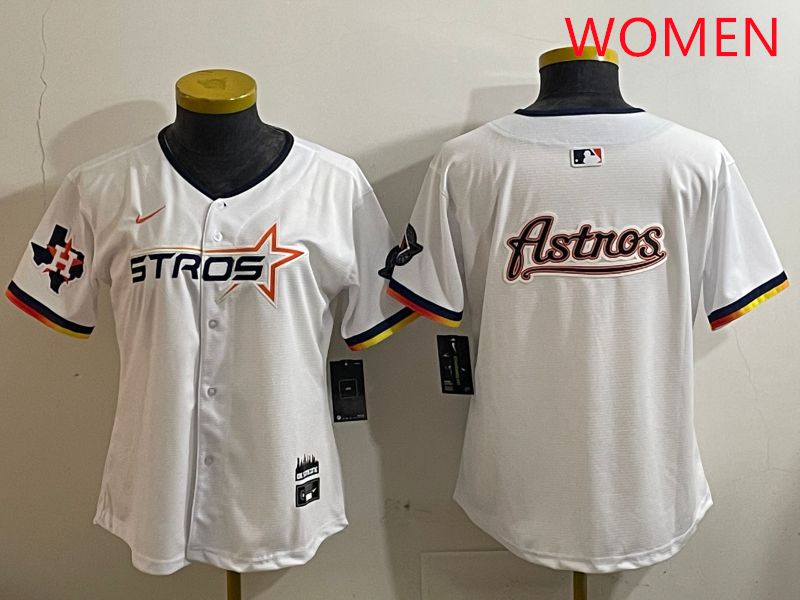 Women Houston Astros Blank White three generations Joint Name Nike 2025 MLB Jersey style 17->youth mlb jersey->Youth Jersey
